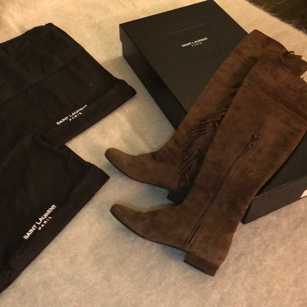 Authentic Saint Laurent Paris brown suede boots 37 - Picture 4 of 8